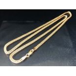 9ct Gold curb link necklace approx 50cm in length and 5.2g