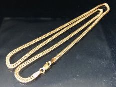 9ct Gold curb link necklace approx 50cm in length and 5.2g