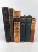 Antique Books , 6 books regarding travel , 1824 leather bound copy of PATTERSONS ROADS, with maps by