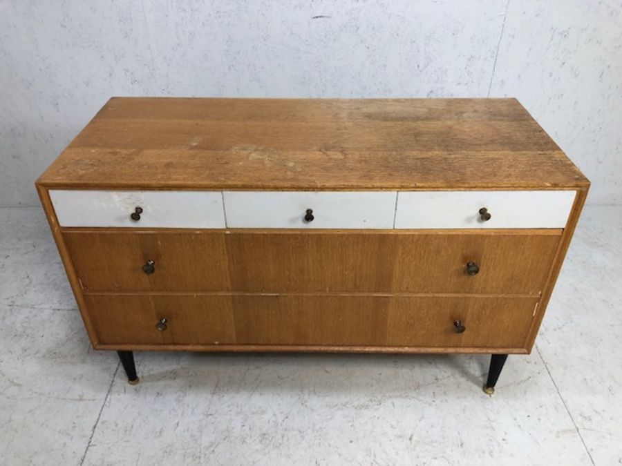 1970s Meredew sideboard, classic blonde oak veneer, two drawer sideboard with three top drawers in - Image 2 of 6