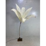 Contemporary floor lamp by Colin Chetwood in the form of a lily, approx 180cm in height (A/F)