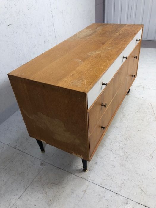 1970s Meredew sideboard, classic blonde oak veneer, two drawer sideboard with three top drawers in - Image 3 of 6