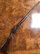 Antique Gun, 19th century percussion sporting rifle of Colonial manufacture, Indian Damascus