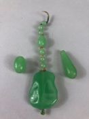 Jade Beads, a miscellaneous collection of jade beads to include a teardrop approximately 3cm, a