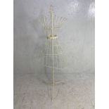 Tailors Dummy, Modern French style wire female dressing room dummy with painted finish on tripod