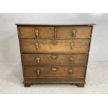 Oak chest of five drawers, approx 99cm x 62cm x 95cm