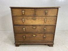 Oak chest of five drawers, approx 99cm x 62cm x 95cm