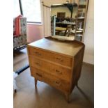 G Plan furniture, Mid century G Plan Dressing Table, run of 3 drawers on tapered splayed legs with