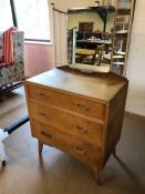 G Plan furniture, Mid century G Plan Dressing Table, run of 3 drawers on tapered splayed legs with