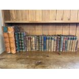 Antique Books: a collection of quarter, half and full leather bound books in French and German to