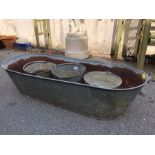 Collection of Garden Galvanised items to include buckets and a bath