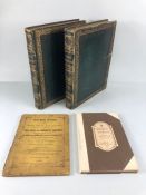 Antique books of architectural interest, leather bound volumes 1 and 2 of Border Antiquities of