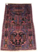 Oriental Rug, Hand Knotted Wool New Baluchi Rug with geometric designs 138 x 86cm