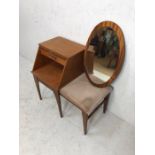 20th century furniture, 1970s CHIPPIE telephone table with pull out stool and pull out writing space