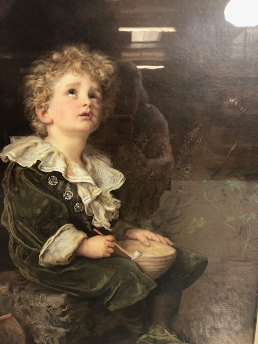 Pictures, a print of John Everett Millais "Bubbles" 1886 in its contemporary wooden frame - Image 2 of 5