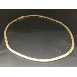 9ct Gold flat link necklace marked ITALY approx 40cm in length and 5.3g