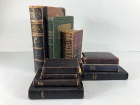 Antique and Religious books, 9 copies of the bible and common prayer books, inc The Bible Hand book