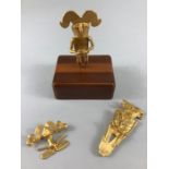 Three 24ct Gold Plated Artifacts from Columbia (3) two with certificates