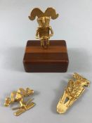 Three 24ct Gold Plated Artifacts from Columbia (3) two with certificates