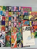 Marvel comics, collection of comic books featuring Alpha Flight, from the 1980s , issues from the