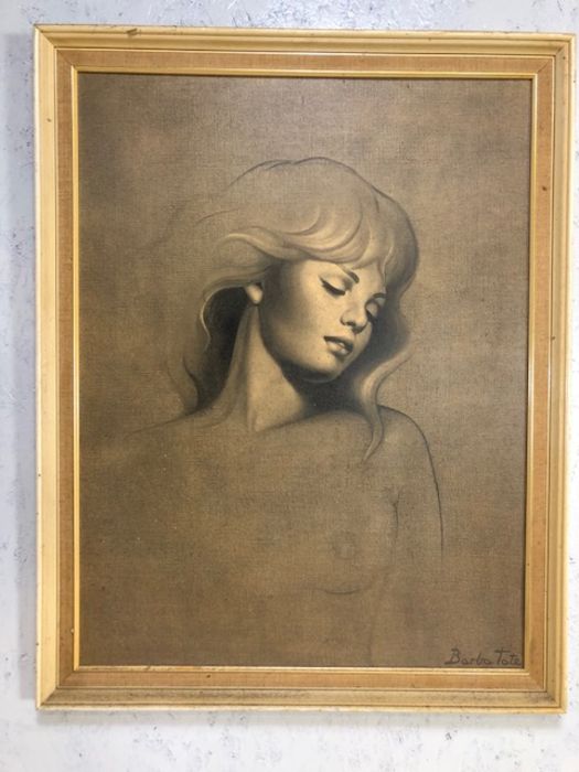 Barbra Tate picture from the 1970s, the Golden girl, Tretchikoff era, in a period frame