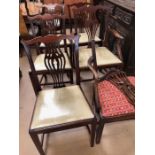 Antique furniture, Six dining chairs , 4 chairs and 1 carver matching and 1 damaged carver of a