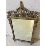 Antique bevel edge Mirror in ornate gilt frame the mirror 41 x 59cm