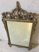 Antique bevel edge Mirror in ornate gilt frame the mirror 41 x 59cm