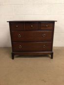 Furniture, late 20th century chest of drawers comprising of 2 drawers with 3 small drawers above