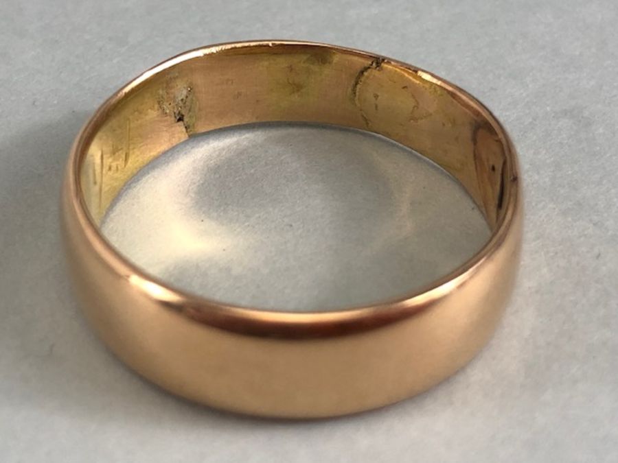 Unmarked Gold Band (tests as 18ct or above) A/F. Size approx V and 6.4g - Image 3 of 4