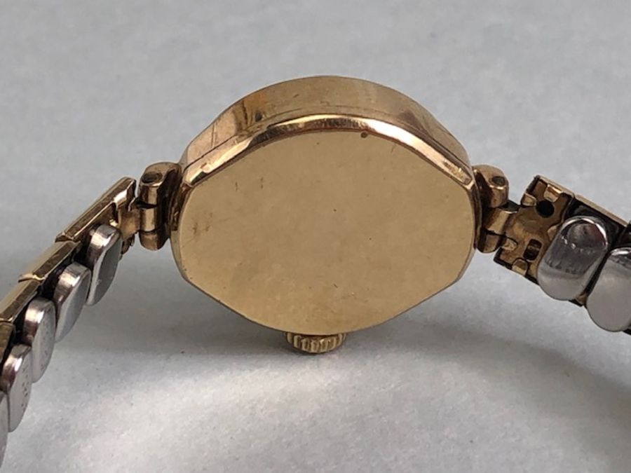 9ct Gold cased wristwatch by Rotary, 17 Jewels with INCABLOC movement, white dial and Roman numerals - Image 4 of 4