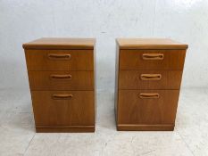 Pair of three drawer Mid Century style bedside tables