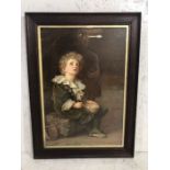 Pictures, a print of John Everett Millais "Bubbles" 1886 in its contemporary wooden frame
