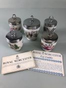 Set of Five Royal Worcester ceramic egg coddlers