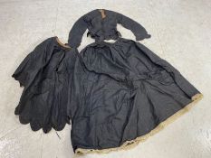 Vintage clothing, 2 Victorian dresses one being a bronze iridescent taffeta skirt with boned