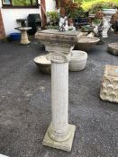 Sundial on square base with central column and Brass sundial marked Sandford Stone approx 93cm tall