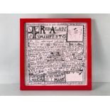 Sir Grayson Perry, art work Red Alan Manifesto printed on paper napkin, in modern frame ( art work