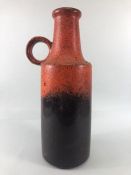 German Pottery, mid 20th Century West German Lava glaze jug vase approximately 41cm high