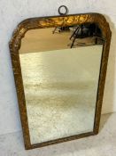 Antique easel style gilt framed mirror approx 49 x 80cm