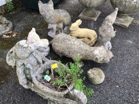 Collection garden concrete animals (7)