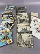 Post cards, a quantity of early 20th century European post cards latter holiday postcards and a