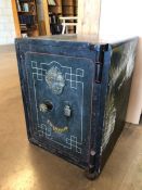 Vintage metal safe with keys