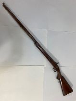 Antique Gun, 19th century percussion sporting rifle of Colonial manufacture, Indian Damascus