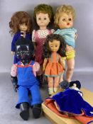 Vintage dolls, a collection of late 20th century English manufactured children's dolls mostly in