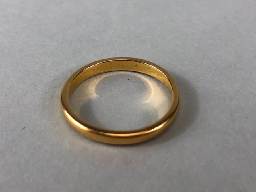 Gold Jewellery, 22ct gold wedding band approximately 3.45g - Image 3 of 3