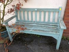 Wooden painted Garden bench approx 128cm wide