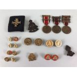 military interest , collection of medals badges and buttons, to include royal Navy Chaplains badge