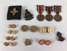 military interest , collection of medals badges and buttons, to include royal Navy Chaplains badge