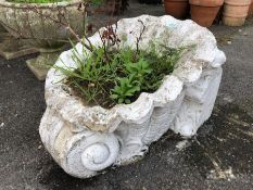 White painted planter in the form of a shell