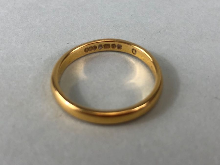 Gold Jewellery, 22ct gold wedding band approximately 3.45g - Image 2 of 3